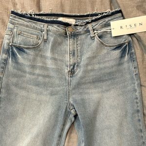 Risen jeans size 15/32 NWT Raw hem waist and legs